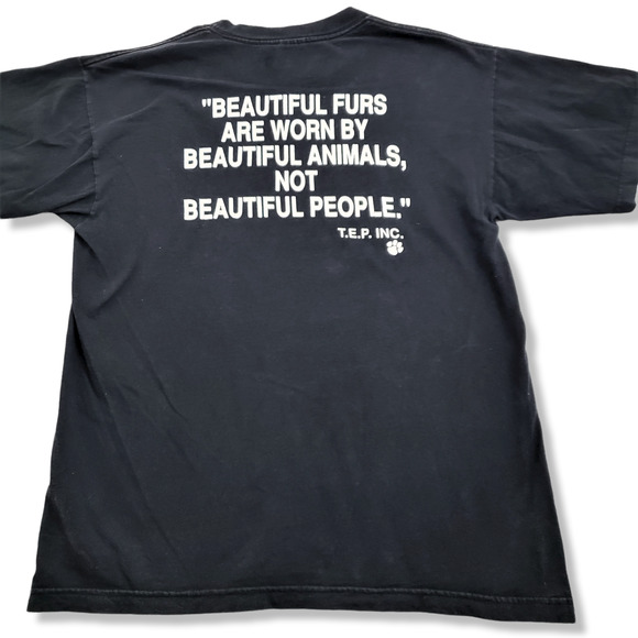 Vintage Splendid China Snow Tiger Anti Animal Cruelty Shirt Large 90s - Picture 4 of 6